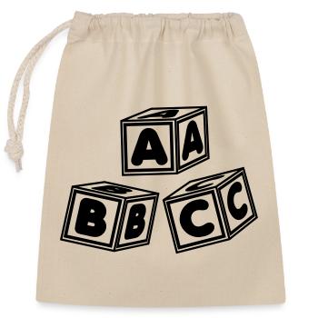 ABC blocks - Closable cotton gift bag (25x30cm) - nature - Front