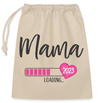 Mama Loading 2023 Herz Mädchen Rosa Werdende Mama - Verschließbarer Geschenkbeutel aus Baumwolle (25x30cm) - Natur - Vorne
