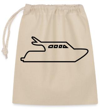 Motorboat - Closable cotton gift bag (25x30cm) - nature - Front