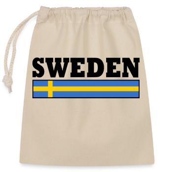 Schweden - Verschließbarer Geschenkbeutel aus Baumwolle (25x30cm) - Natur - Vorne
