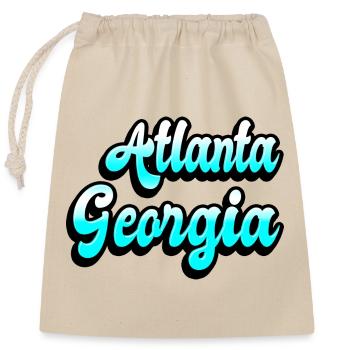 Atlanta Georgia Design - Verschließbarer Geschenkbeutel aus Baumwolle (25x30cm) - Natur - Vorne