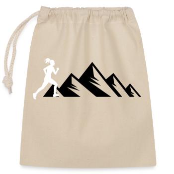 Biking Running Marathon Triathlon Bike - Closable cotton gift bag (25x30cm) - nature - Front