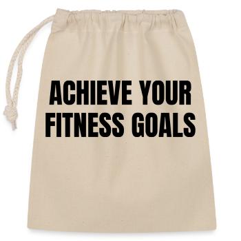 Fitness Ziele - Verschließbarer Geschenkbeutel aus Baumwolle (25x30cm) - Natur - Vorne
