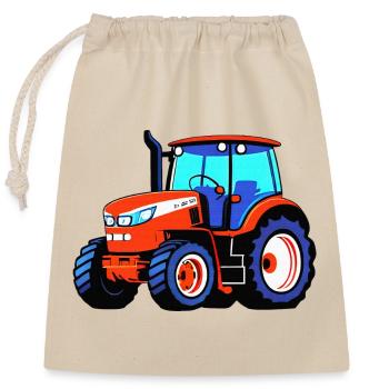 Traktor - Verschließbarer Geschenkbeutel aus Baumwolle (25x30cm) - Natur - Vorne