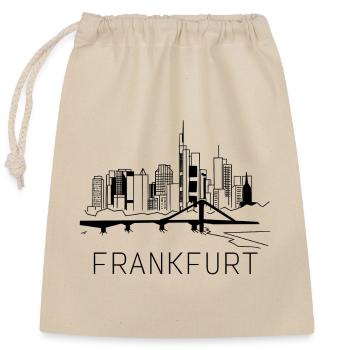 Frankfurt am Main Skyline Hessen - Verschließbarer Geschenkbeutel aus Baumwolle (25x30cm) - Natur - Vorne