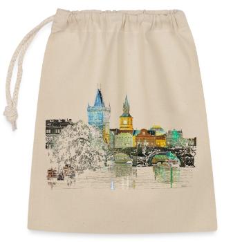 Prag - Verschließbarer Geschenkbeutel aus Baumwolle (25x30cm) - Natur - Vorne