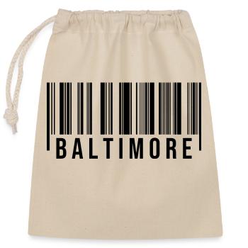 Code-barres Baltimore - Sac cadeau en coton avec cordon (25 x 30 cm) - nature - Devant