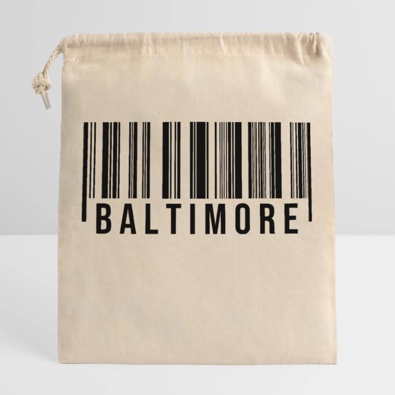 Baltimore Barcode Closable cotton gift bag (25x30cm)