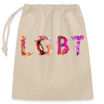 LGBT - Verschließbarer Geschenkbeutel aus Baumwolle (25x30cm) - Natur - Vorne