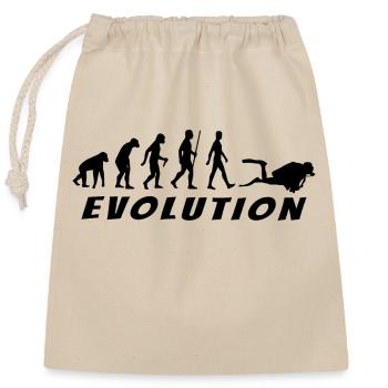 Evolution Diver Schwarz - Verschließbarer Geschenkbeutel aus Baumwolle (25x30cm) - Natur - Vorne