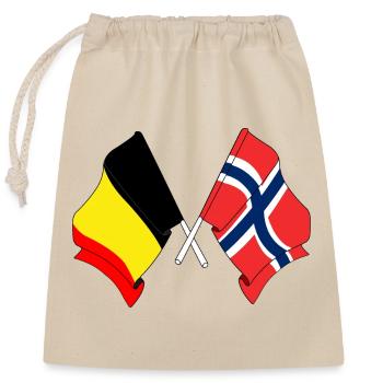 Flag Belgium, flag Norway - Closable cotton gift bag (25x30cm) - nature - Front