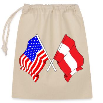 Drapeau des États-Unis, drapeau de l’Autriche - Sac cadeau en coton avec cordon (25 x 30 cm) - nature - Devant
