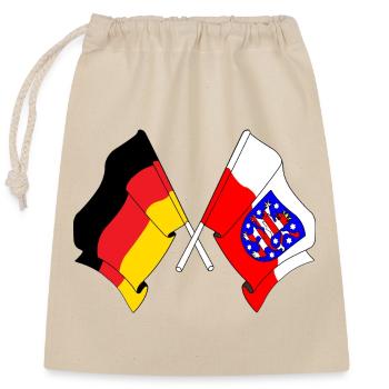Drapeau Allemagne Thuringe - Sac cadeau en coton avec cordon (25 x 30 cm) - nature - Devant