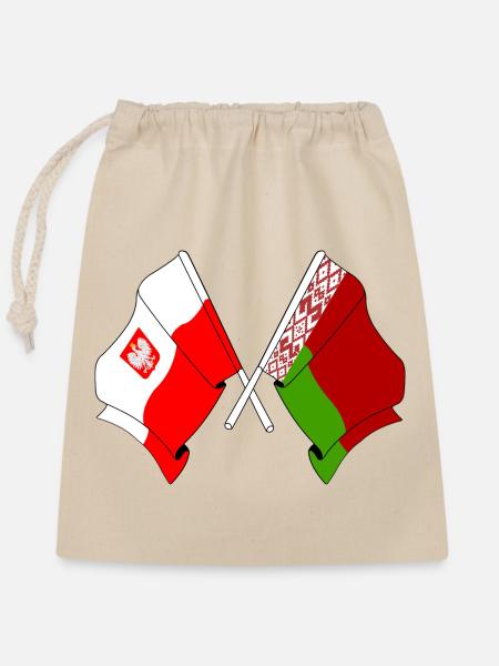 Flagge Polens, Weißrusslands - Verschließbarer Geschenkbeutel aus Baumwolle (25x30cm) - Natur