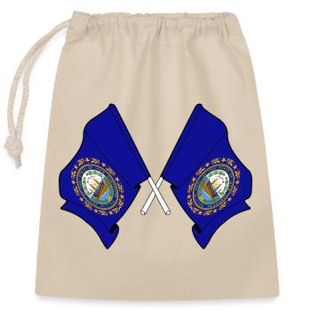 Two Flags Crossed New Hampshire - Closable cotton gift bag (25x30cm) - nature - Front