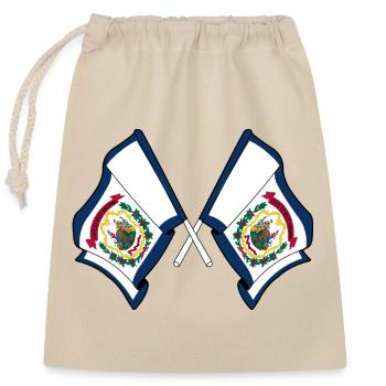Two flags crossed West Virginia - Closable cotton gift bag (25x30cm) - nature - Front