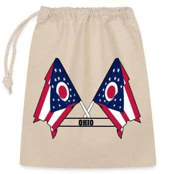 wee flags text OHIO - Verschließbarer Geschenkbeutel aus Baumwolle (25x30cm) - Natur - Vorne