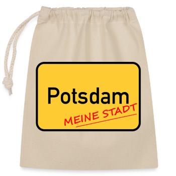 POTSDAM - MEINE STADT - Verschließbarer Geschenkbeutel aus Baumwolle (25x30cm) - Natur - Vorne