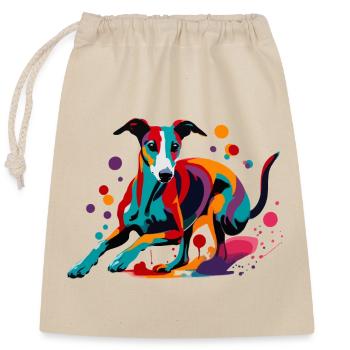 Silly Galgo Nr10 - Verschließbarer Geschenkbeutel aus Baumwolle (25x30cm) - Natur - Vorne
