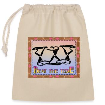 SHARKYS OLDHOUSE Beat the Tide Wave Fight - Closable cotton gift bag (25x30cm) - nature - Front