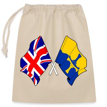 Durham & Great Britain - Closable cotton gift bag (25x30cm) - nature - Front