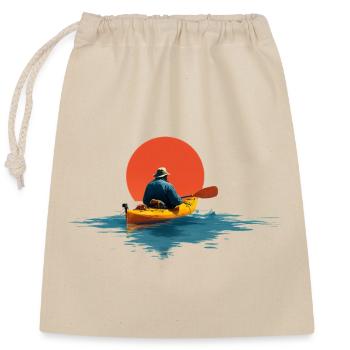 Paddlers in the sunset - Closable cotton gift bag (25x30cm) - nature - Front
