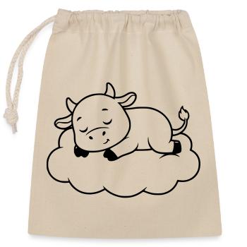 Sleeping Cow Cloud Dream Baby - Closable cotton gift bag (25x30cm) - nature - Front