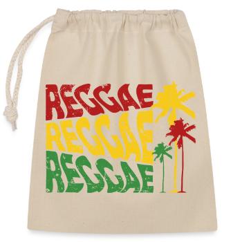 Reggae Palmenfarben  - Verschließbarer Geschenkbeutel aus Baumwolle (25x30cm) - Natur - Vorne