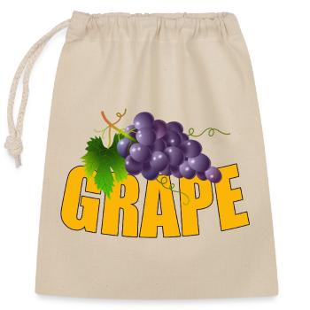 GRAPE - Closable cotton gift bag (25x30cm) - nature - Front