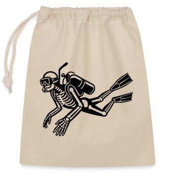 skeleton - Closable cotton gift bag (25x30cm) - nature - Front