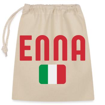Enna Italian Flag  - Closable cotton gift bag (25x30cm) - nature - Front