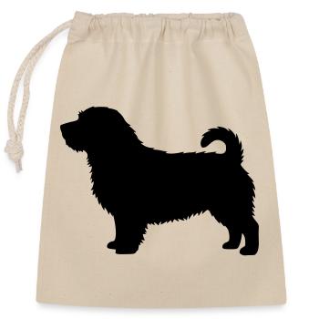 Norfolk-Terrier-Silhouette - Verschließbarer Geschenkbeutel aus Baumwolle (25x30cm) - Natur - Vorne