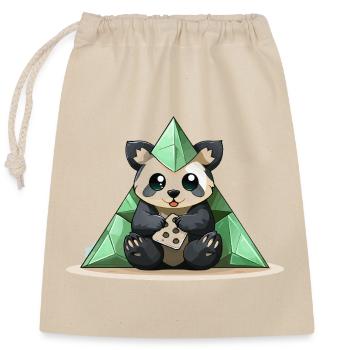 Pyramide de Cristal de Panda - Sac cadeau en coton avec cordon (25 x 30 cm) - nature - Devant