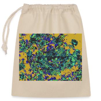 Fleurs néon Décor floral psychédélique - Sac cadeau en coton avec cordon (25 x 30 cm) - nature - Devant
