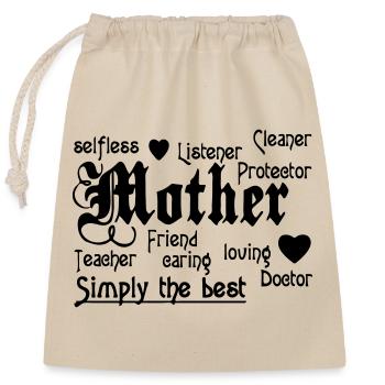 Mother Mutter Spruch Mama Familie Liebe Geschenk - Verschließbarer Geschenkbeutel aus Baumwolle (25x30cm) - Natur - Vorne
