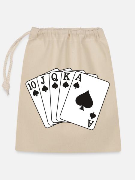 Royal Flush - Verschließbarer Geschenkbeutel aus Baumwolle (25x30cm) - Natur