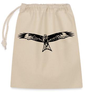 faucon - Sac cadeau en coton avec cordon (25 x 30 cm) - nature - Devant