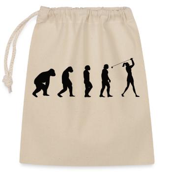 Golfschläger Golfball Sport Golfer Golf Evolution - Verschließbarer Geschenkbeutel aus Baumwolle (25x30cm) - Natur - Vorne