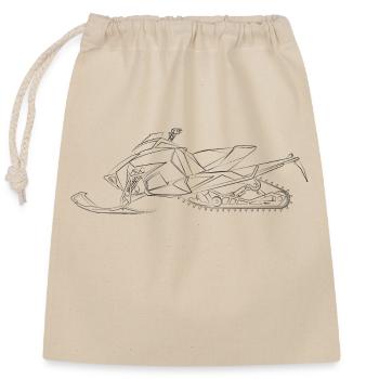Schneemobil Motorschlitten Snowmobile snowmachine - Closable cotton gift bag (25x30cm) - nature - Front