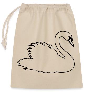 Cygne transparent - Sac cadeau en coton avec cordon (25 x 30 cm) - nature - Devant