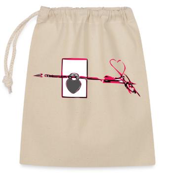 My heart and your arrow - Closable cotton gift bag (25x30cm) - nature - Front
