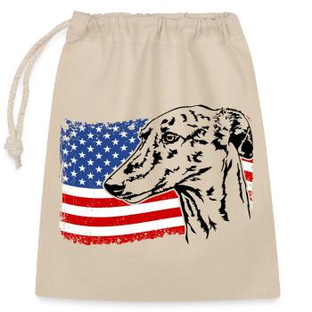 Galgo Español Amérique Flag Dogs Wilsigns - Sac cadeau en coton avec cordon (25 x 30 cm) - nature - Devant