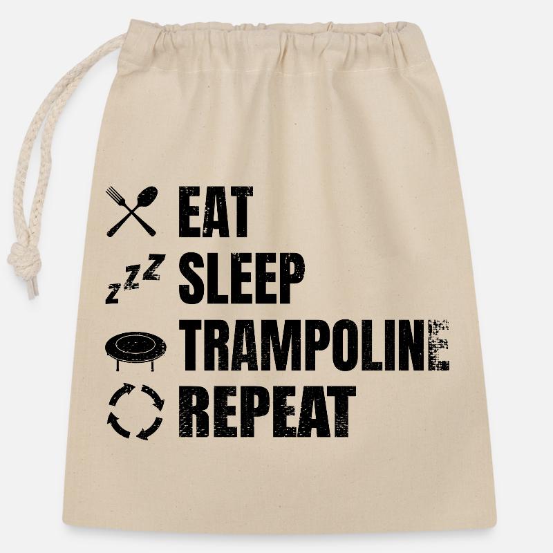 Manger Sommeil Trampoline Répéter - Sac cadeau en coton avec cordon (25 x 30 cm) - nature
