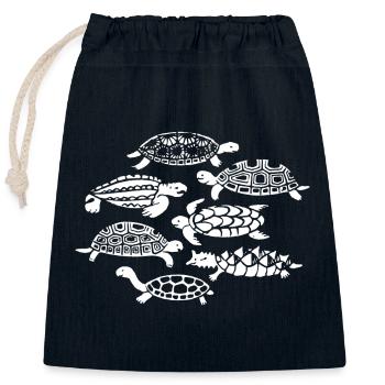 Turtles, Reptiles, Species Conservation, Sea, Nature - Closable cotton gift bag (25x30cm) - navy - Front