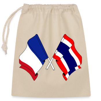 Drapeau France Thaïlande - Sac cadeau en coton avec cordon (25 x 30 cm) - nature - Devant