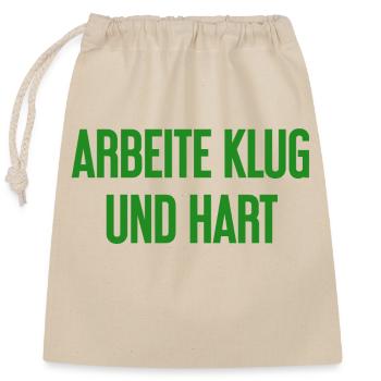 Travailler intelligemment et dur - La devise du succès pour les acteurs - Sac cadeau en coton avec cordon (25 x 30 cm) - nature - Devant