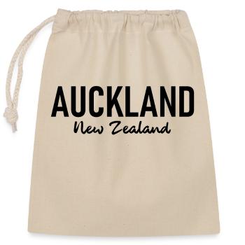 Auckland - New Zealand - Aotearoa - Maori - Kiwi - Closable cotton gift bag (25x30cm) - nature - Front