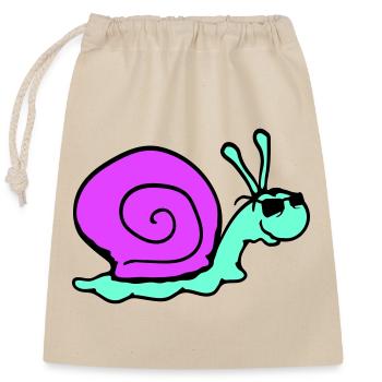 Schnecke Sonnenbrille Cool schwarze Brille Lächeln - Verschließbarer Geschenkbeutel aus Baumwolle (25x30cm) - Natur - Vorne