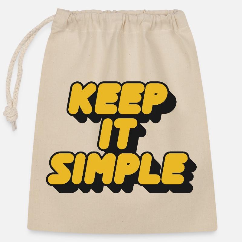 Keep It Simple Retro Bold - Closable cotton gift bag (25x30cm) - nature