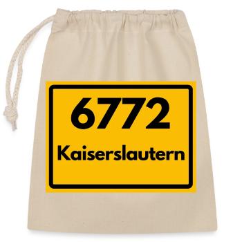 ALTE POSTLEITZAHL 6772 PLZ 67655 KAISERSLAUTERN RP - Verschließbarer Geschenkbeutel aus Baumwolle (25x30cm) - Natur - Vorne